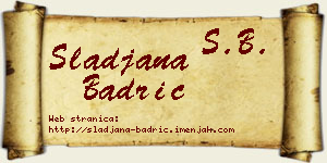 Slađana Badrić vizit kartica